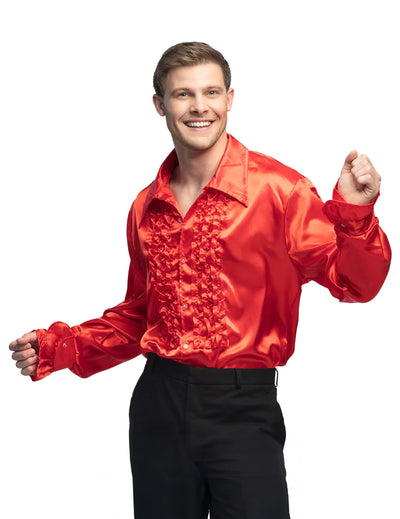 Chemise disco rouge homme