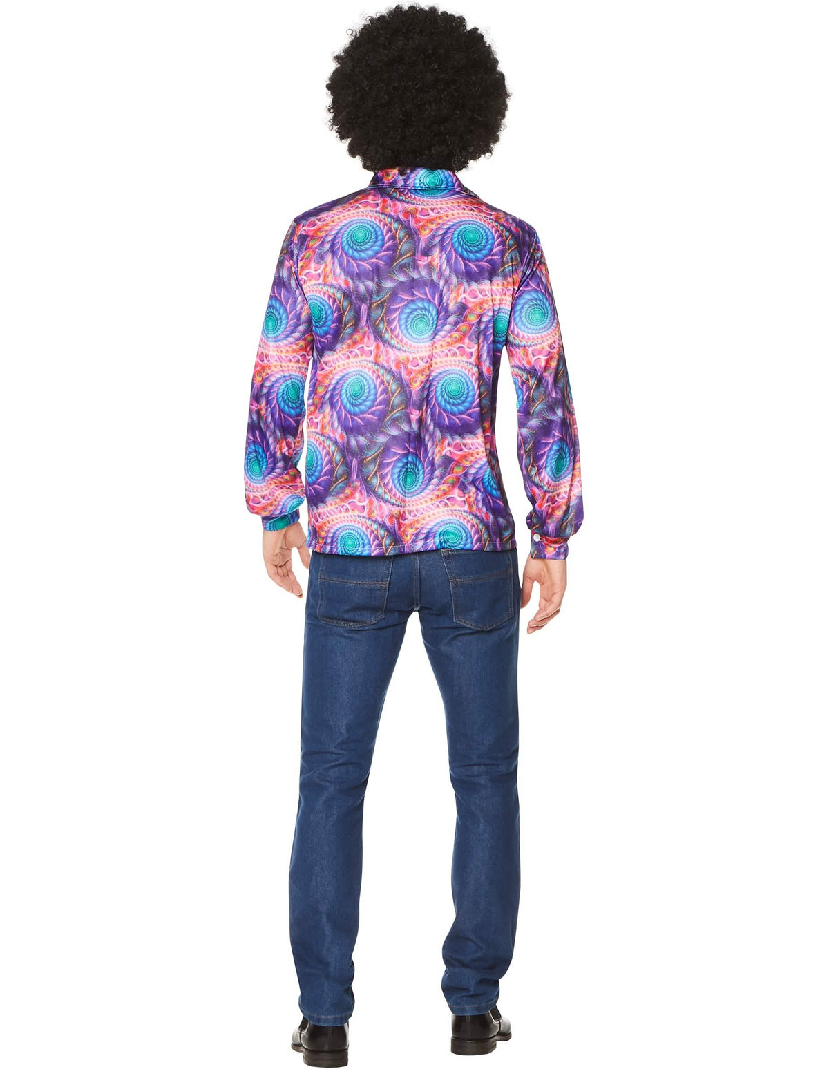 Vue de dos de la chemise hippie psychédélique pour homme