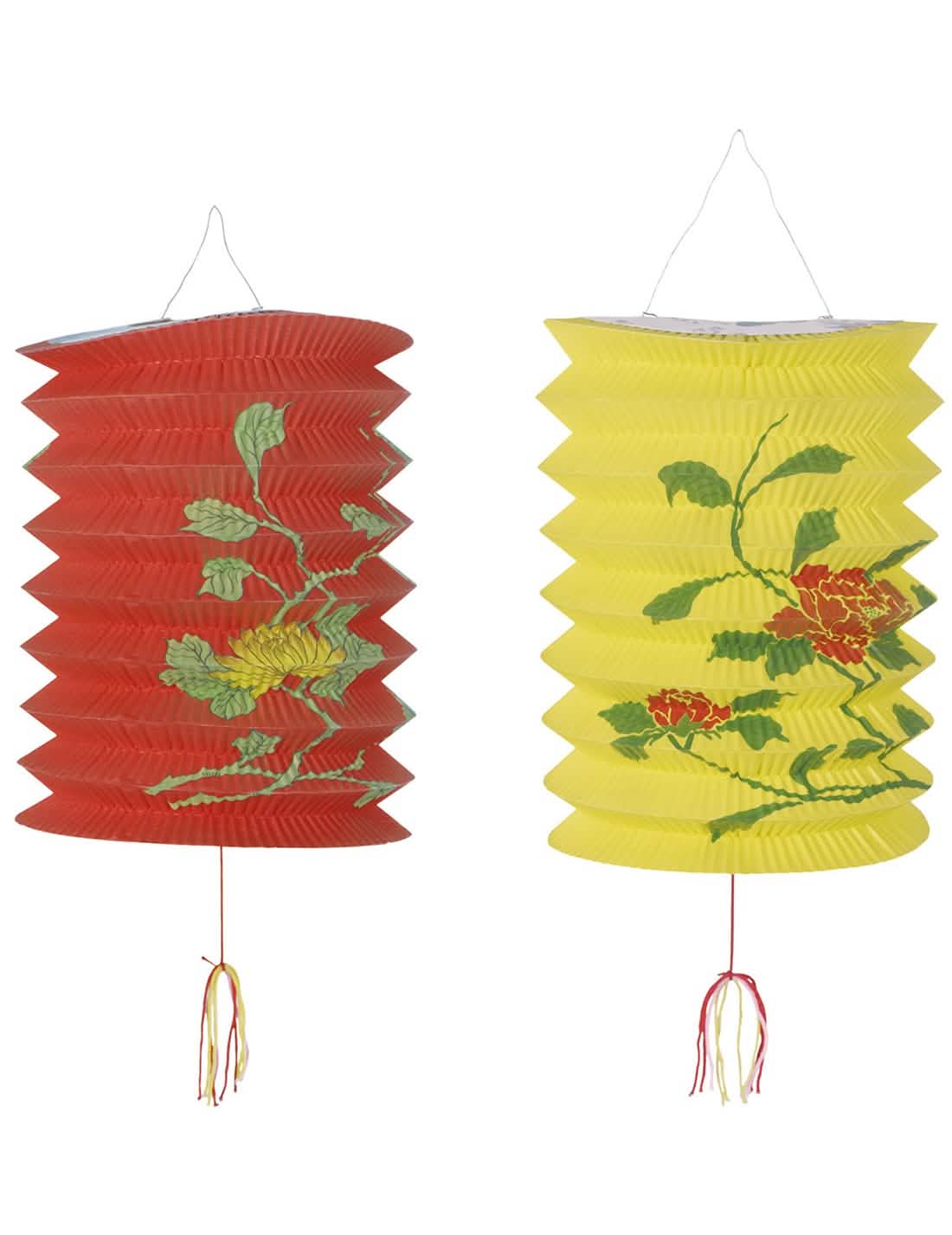 Felinare chinezești pentru decorațiuni de petrecere roșu și galben cu motive florale
