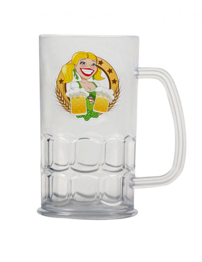 Chope de bière Fête de la bière pour adulte transparente avec illustration bavaroise