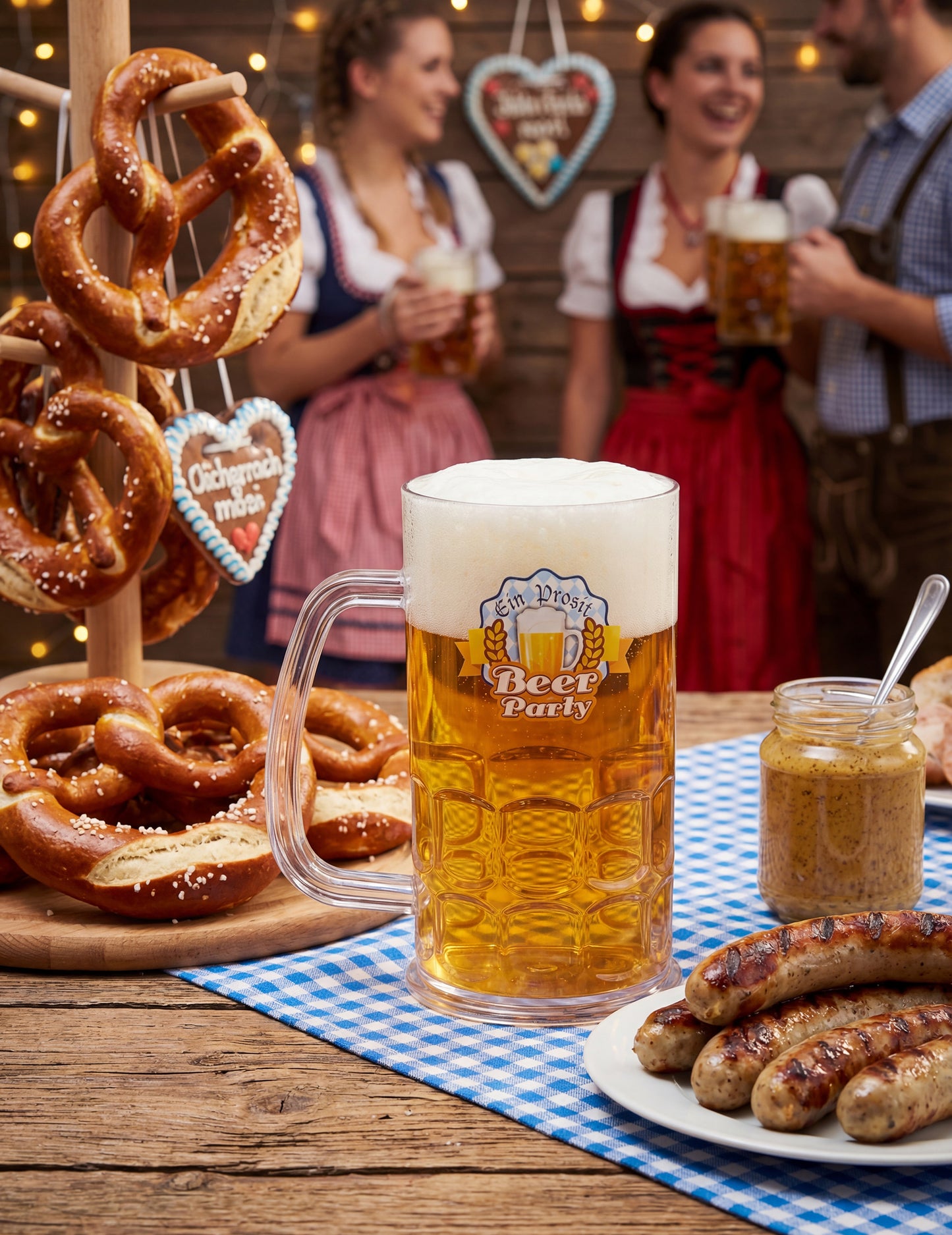 Cană de bere transparentă