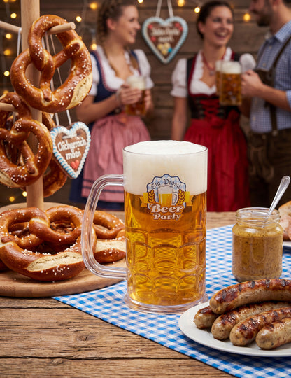 Cană de bere transparentă