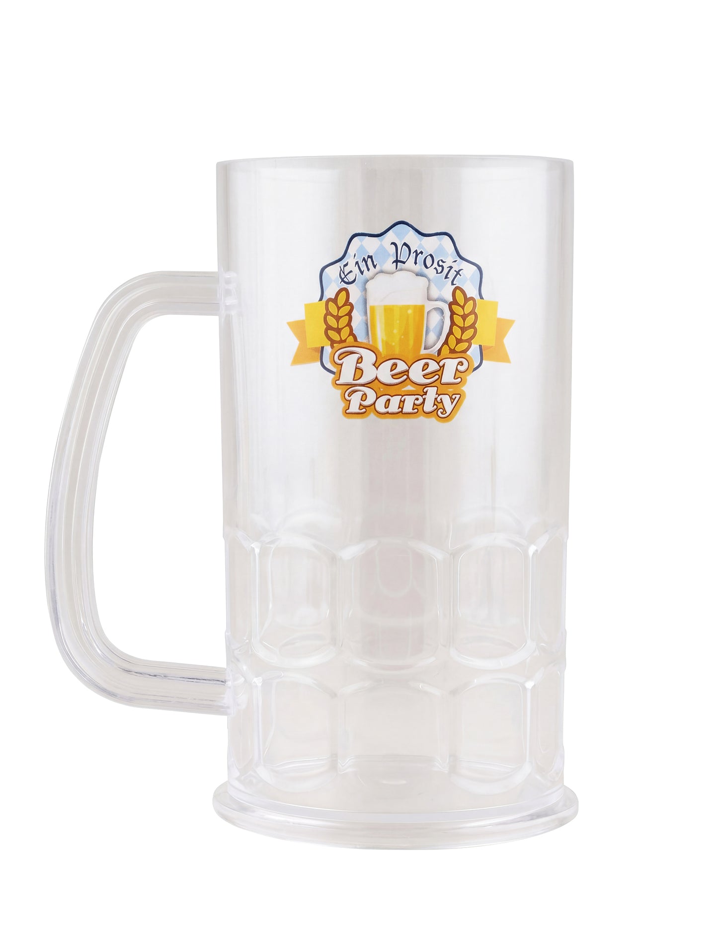 Cană de bere transparentă