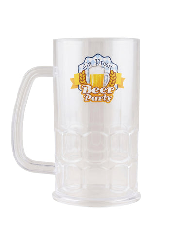 Cană de bere transparentă