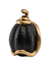 Citrouille décorative en résine noire effet peau de serpent doré 14 x 16 x 20,5 cm