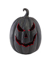 Citrouille démon décorative en résine noire et rouge avec LED 21 x 21 x 29 cm