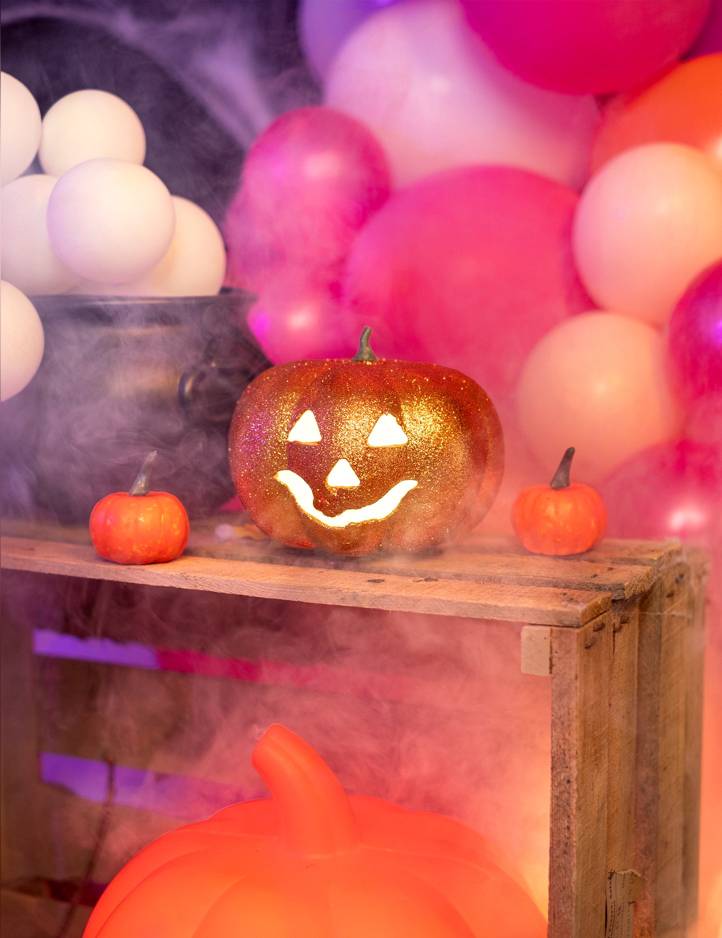 Pumpkin Glitter Luminous Halloween 17 cm