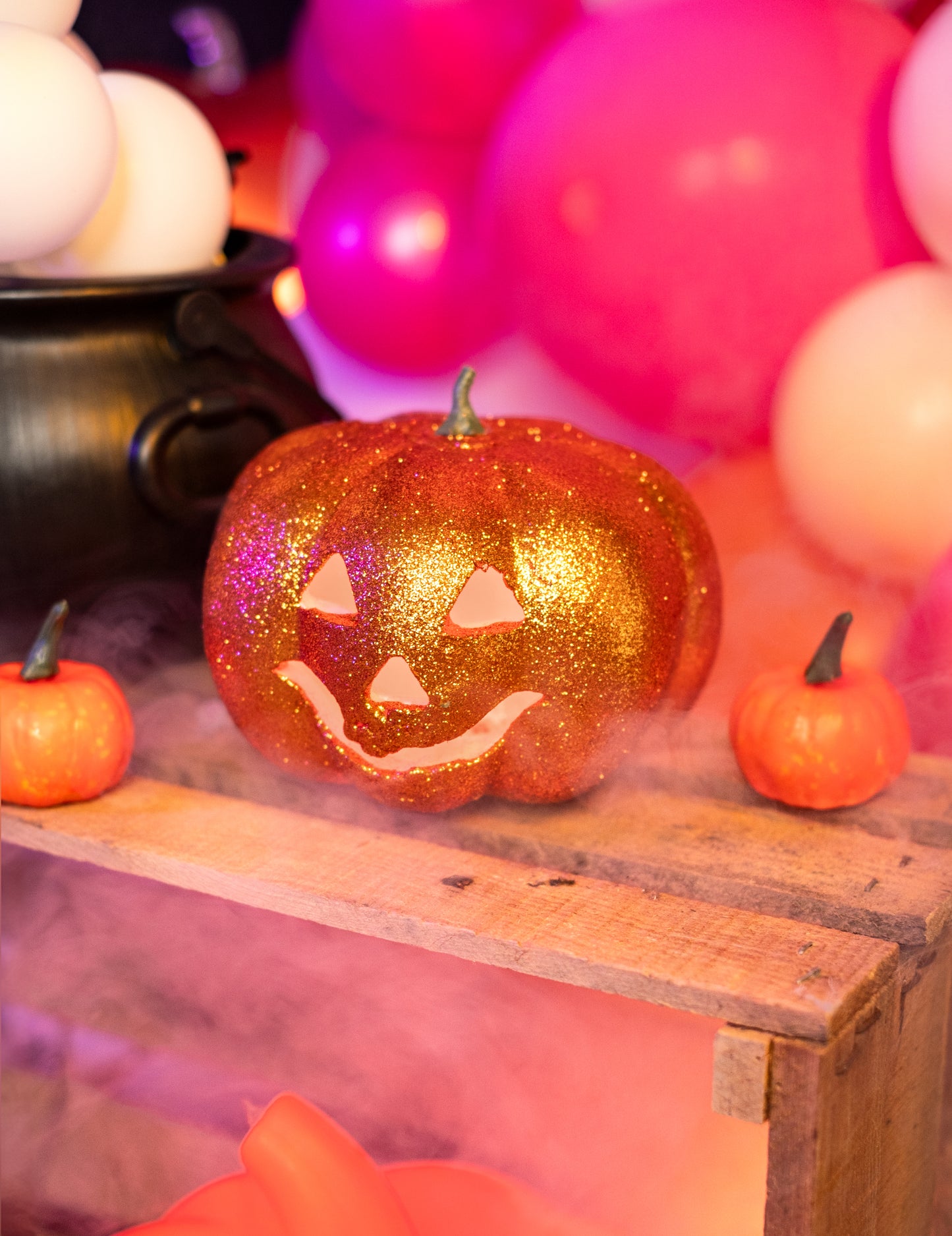 Pumpkin Glitter Luminous Halloween 17 cm