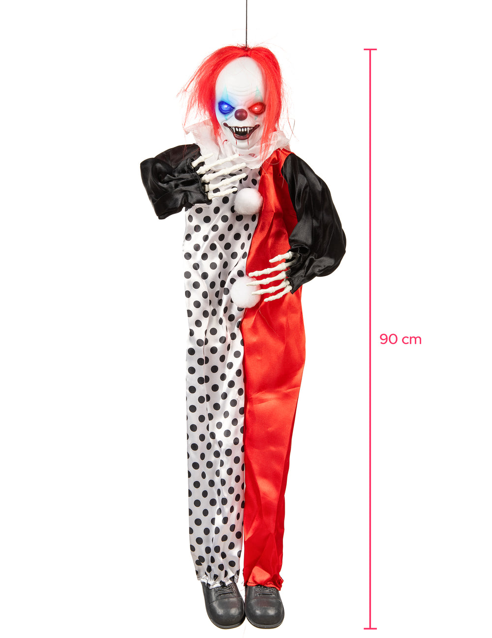 Dimensions du clown assassin lumineux pour Halloween