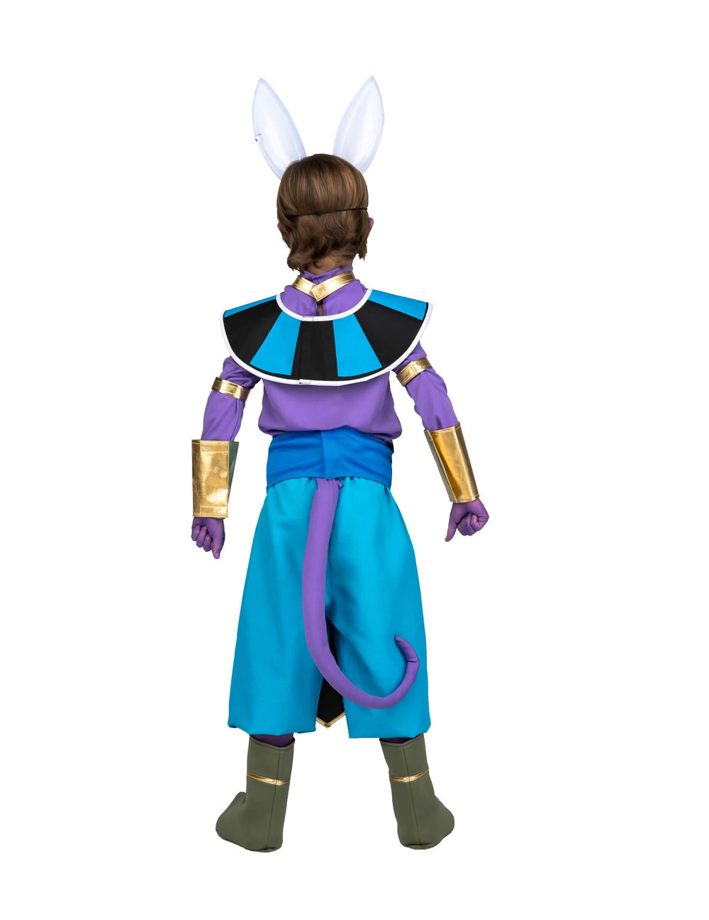 Vedere din spate a costumului cu mască Beerus Dragon Ball