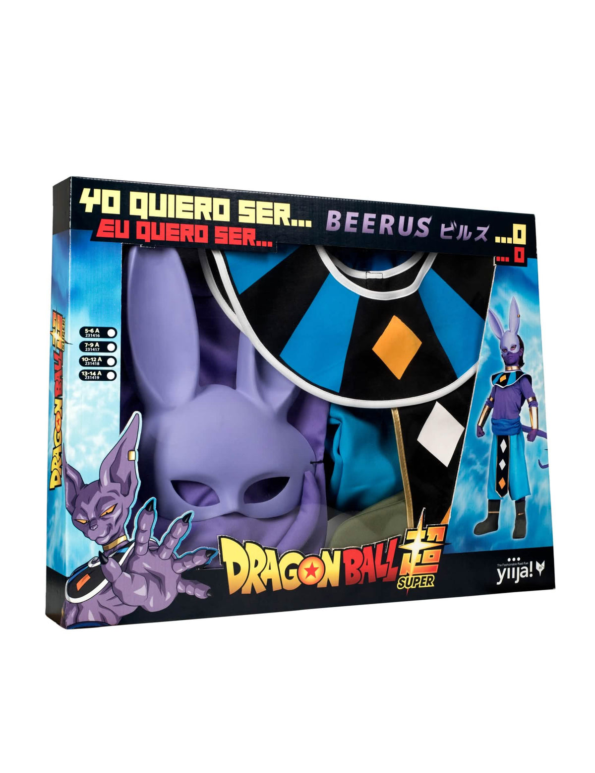 Cutie de costum cu mască Beerus Dragon Ball