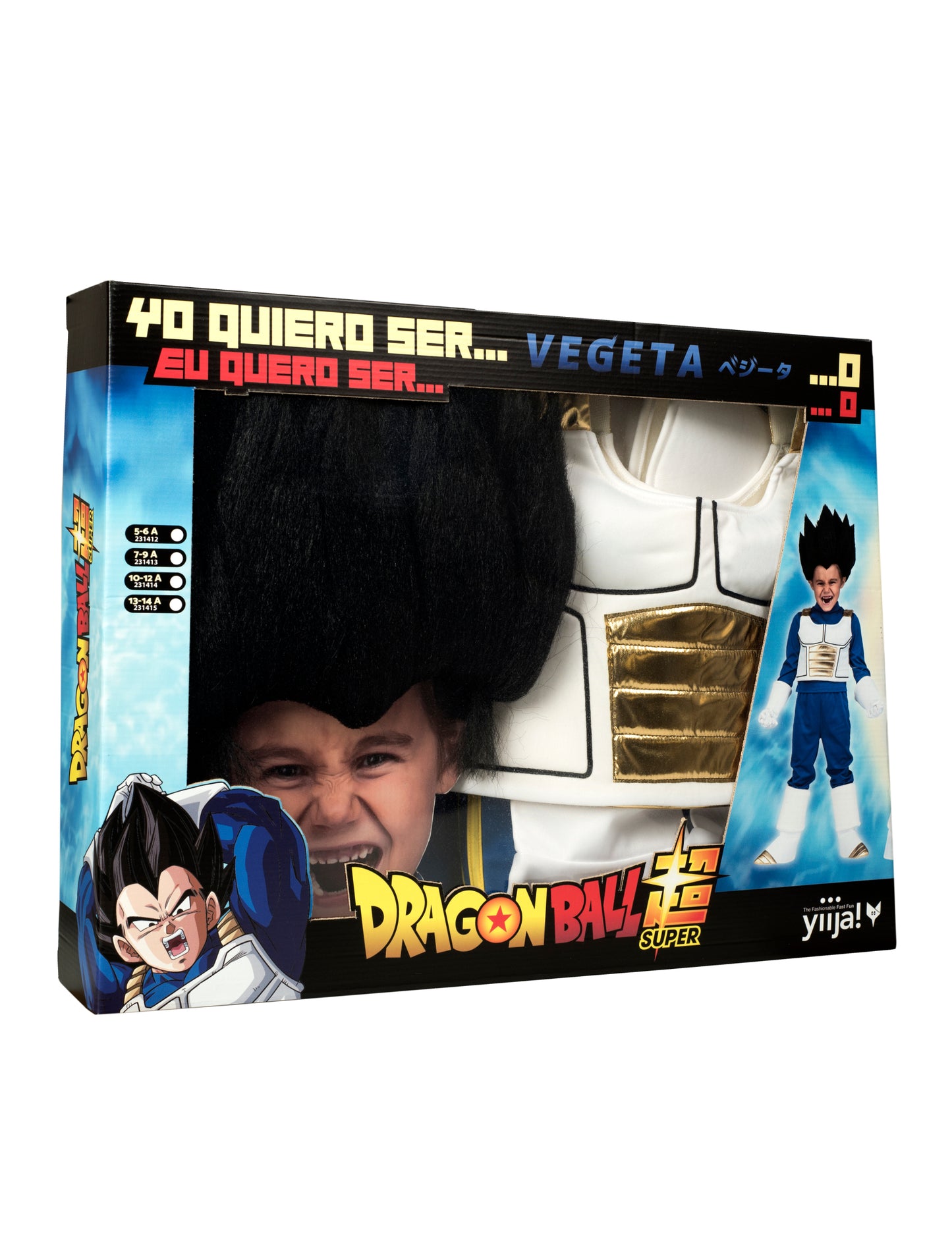 Set deghizată cu Vegeta Dragon Ball Copil peruca