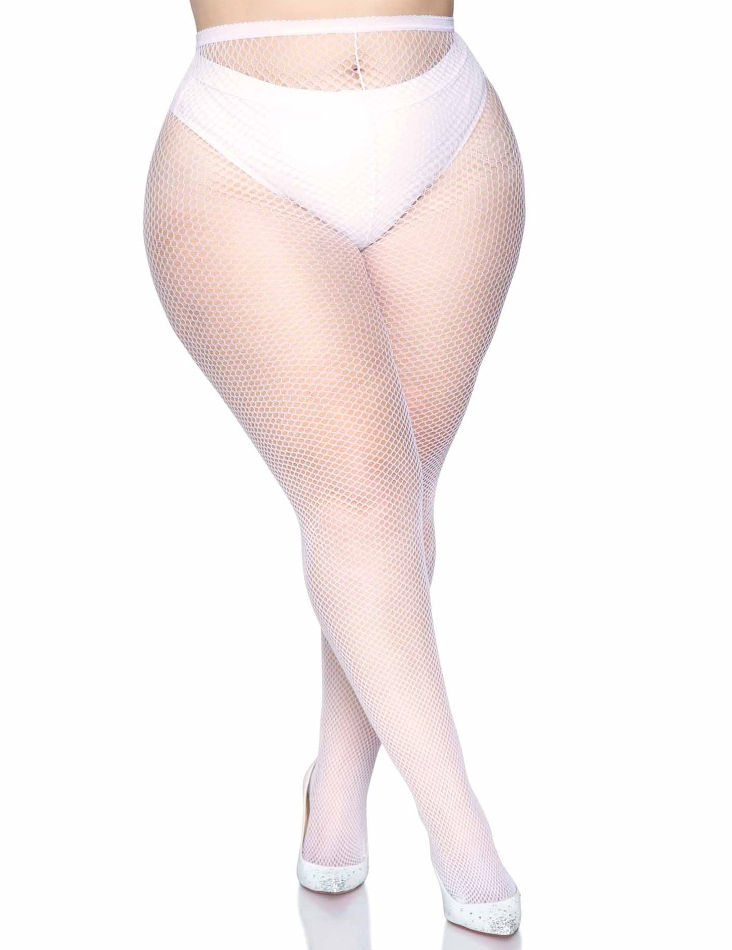 Vue de face des collants résille pour femme