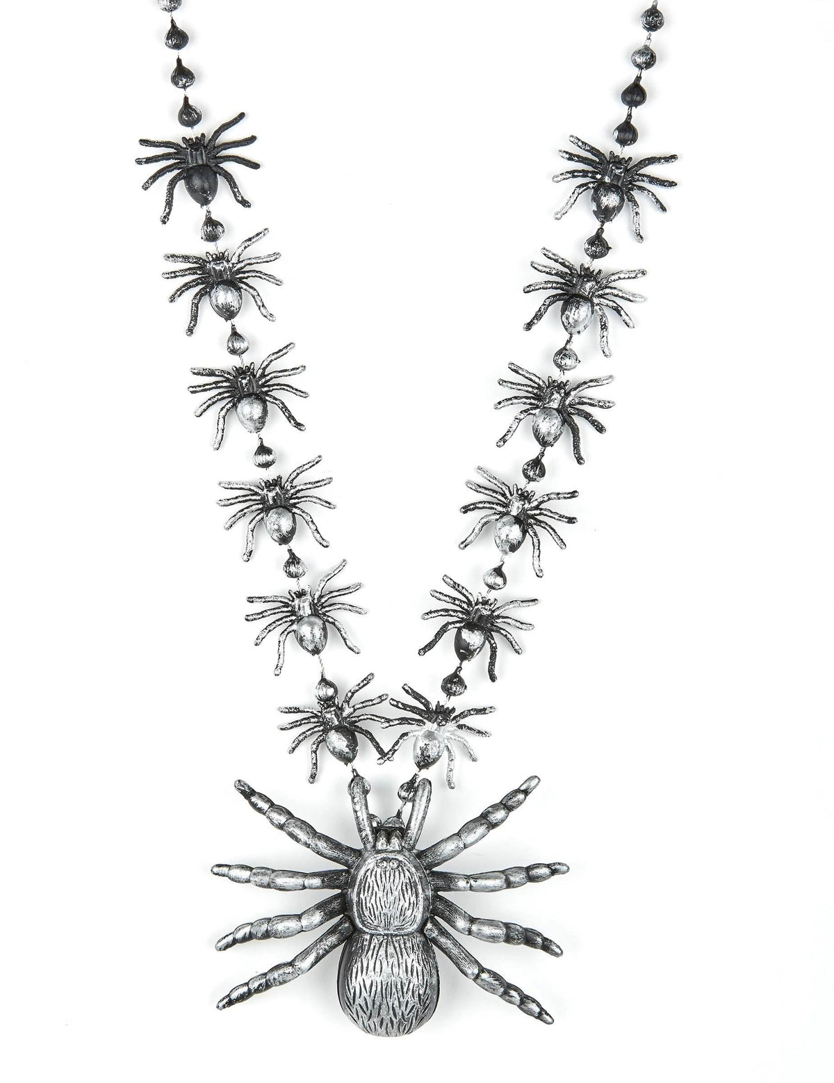 Collier araignées argentées adulte Halloween