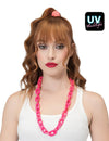 Collier chaine large rose fluo