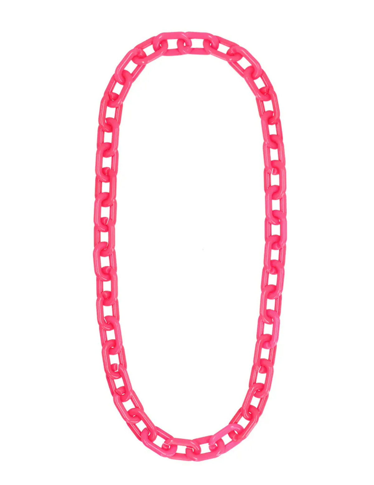 Collier chaine large rose fluo