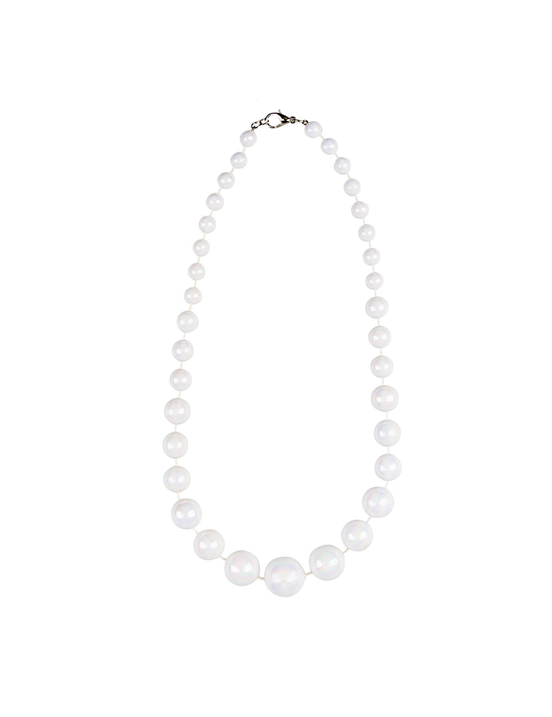 Vue à plat du collier court de perles pour femme