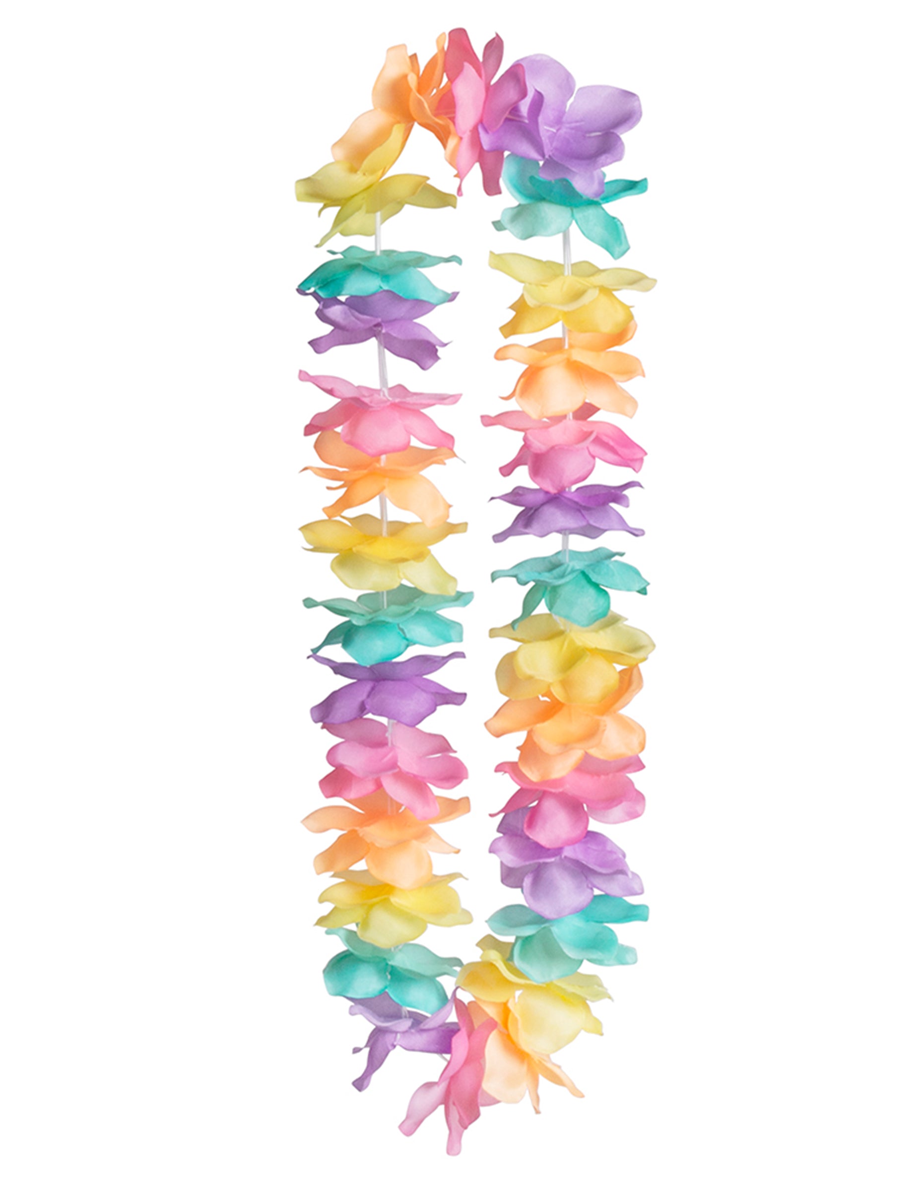 Collier de fleurs Hawaï pour adulte aux couleurs pastels