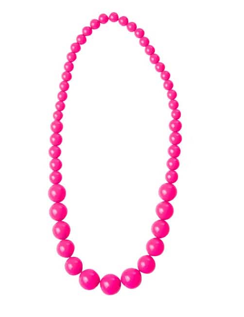 Colier cu perle mari pentru adult roz fuchsia