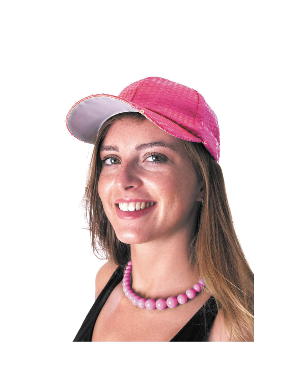 Vedere purtată a colierului cu perle mari pentru adult