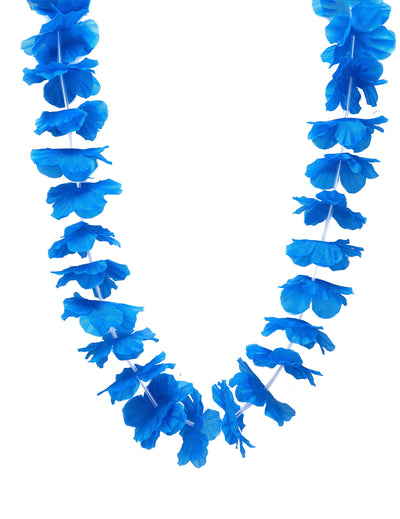 Collier hawaï pour adulte bleu vif