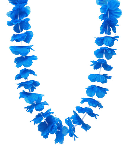 Collier hawaï pour adulte bleu vif