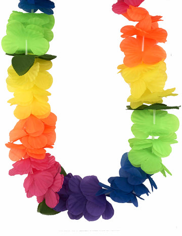 Colier din Hawaii Flori mari multicolore