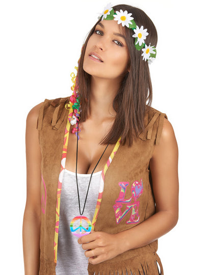 Colier hippie multicolore pentru adulți