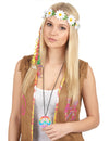 Collier hippie pour adulte multicolore avec pendentif peace and love
