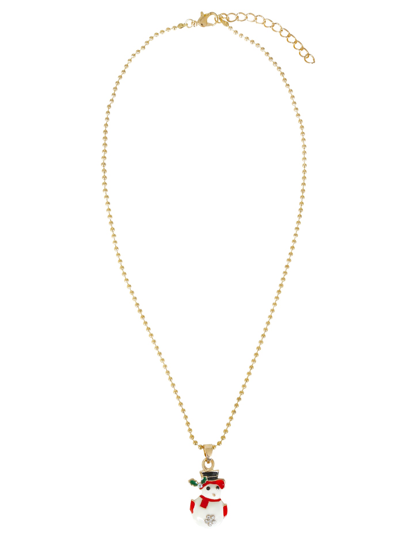 Colier metalic cu om de zăpadă de Crăciun