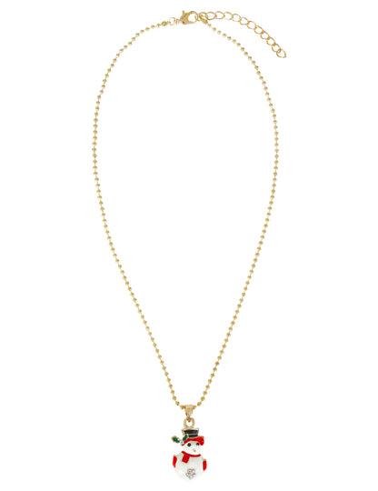 Colier metalic cu om de zăpadă de Crăciun