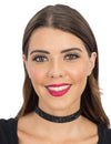 Colier choker cu strasuri negre pentru adulți