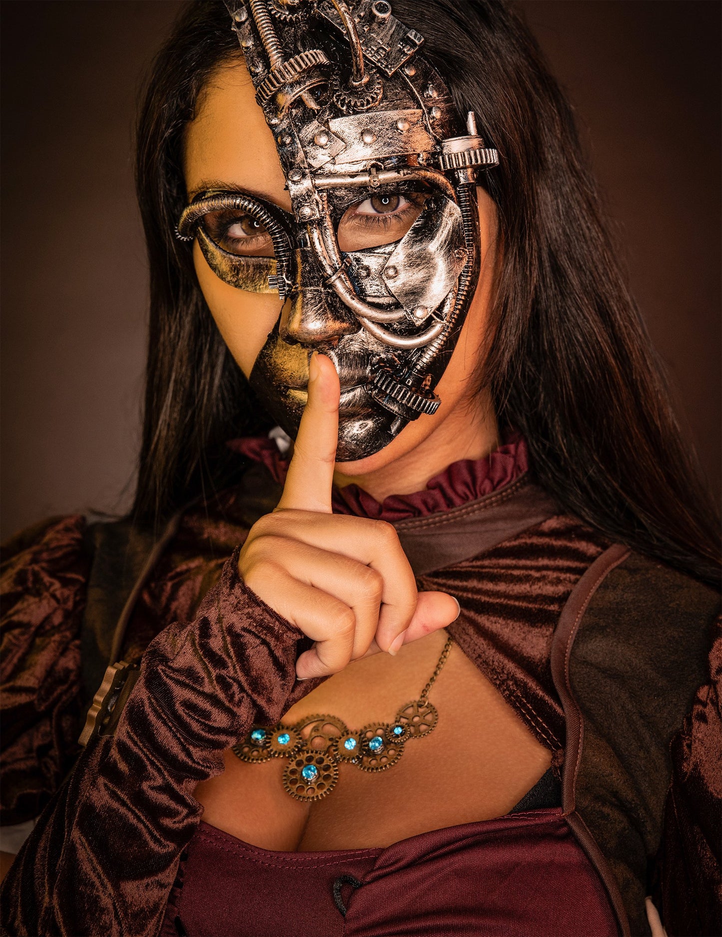 Colier albăstrui colier pentru adulți steampunk