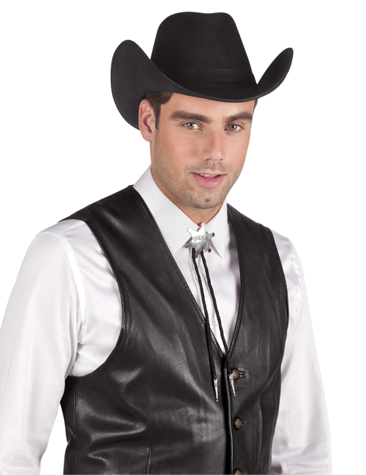 Collier shérif pour adulte argenté