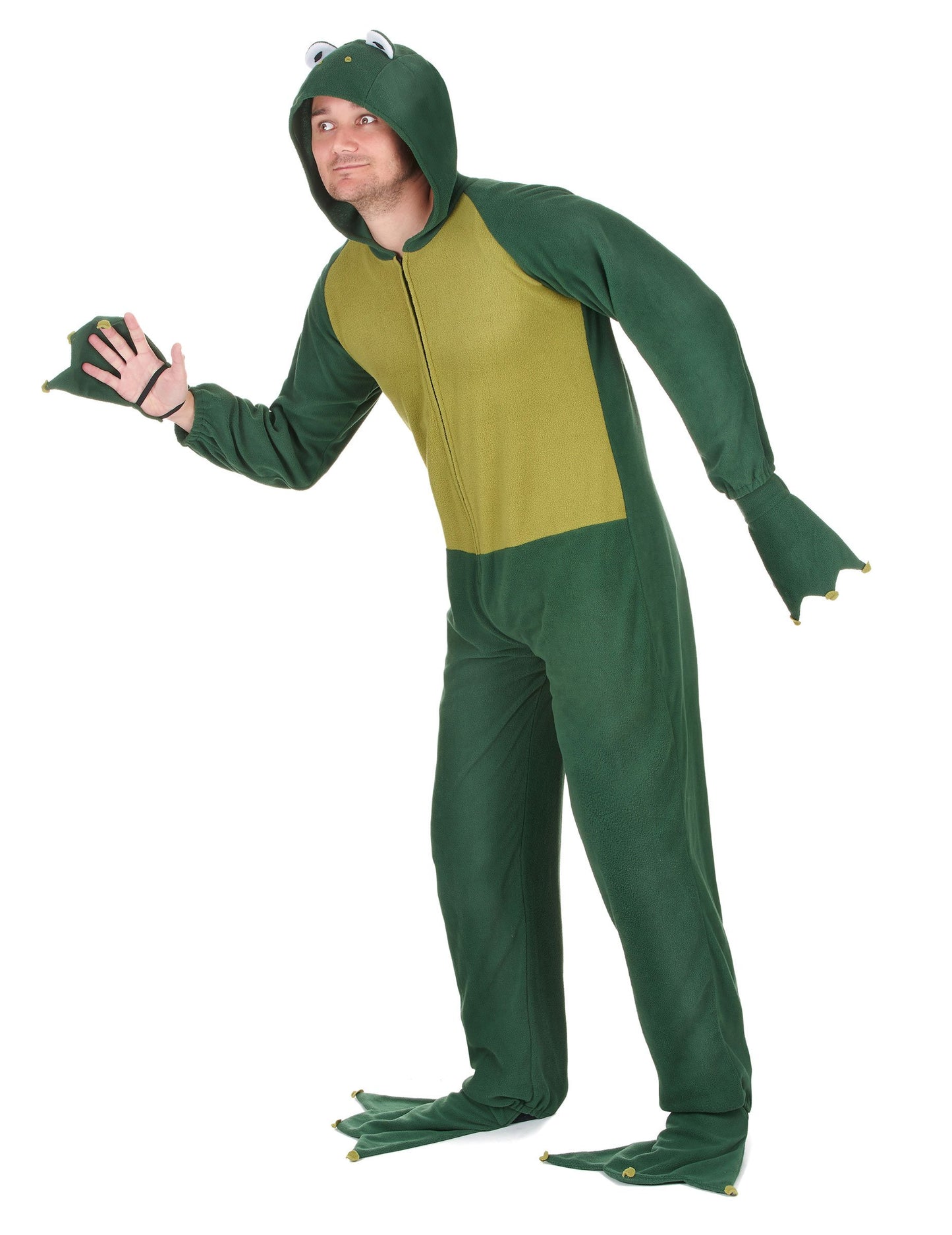 Vue de profil de la combinaison à capuche grenouille