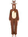 Combinaison à capuche renne pour femme marron et beige