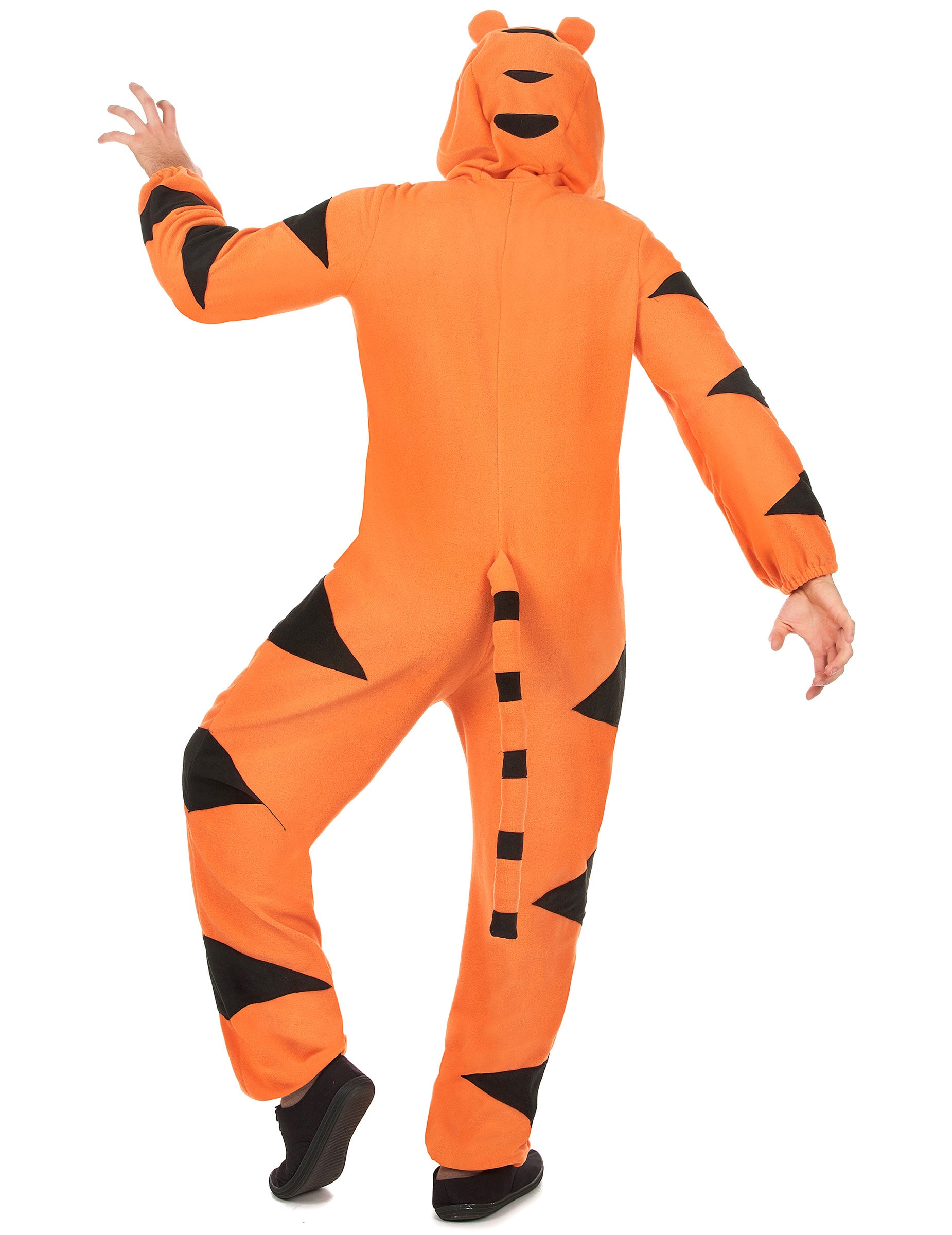Vue de dos de la combinaison à capuche tigre pour homme
