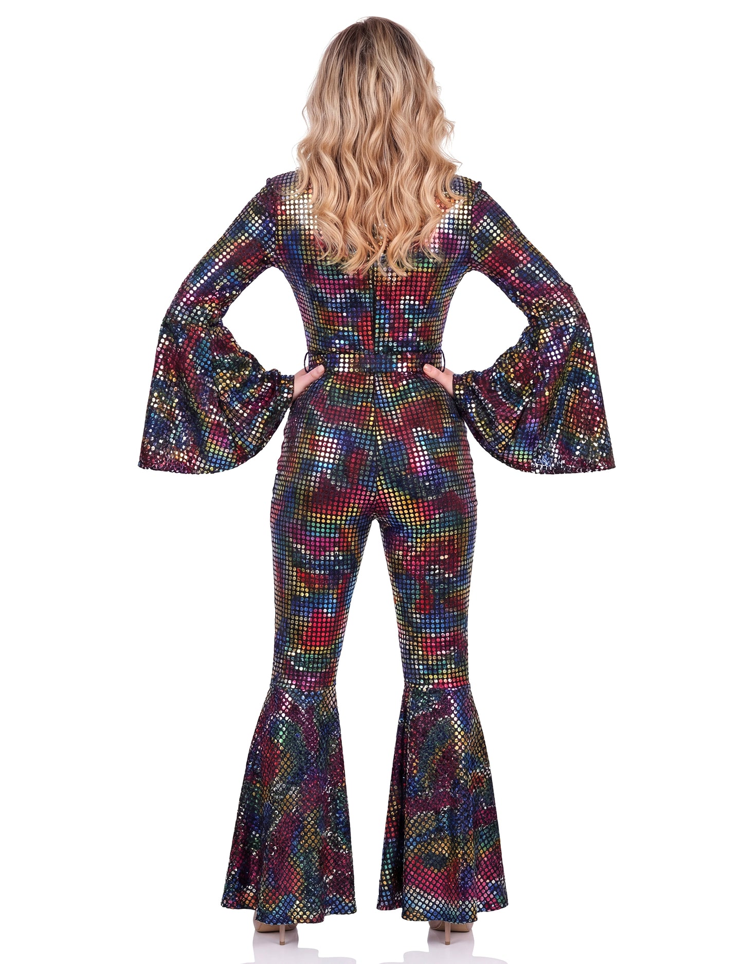 Salopetă disco multicoloră premium pentru femei 