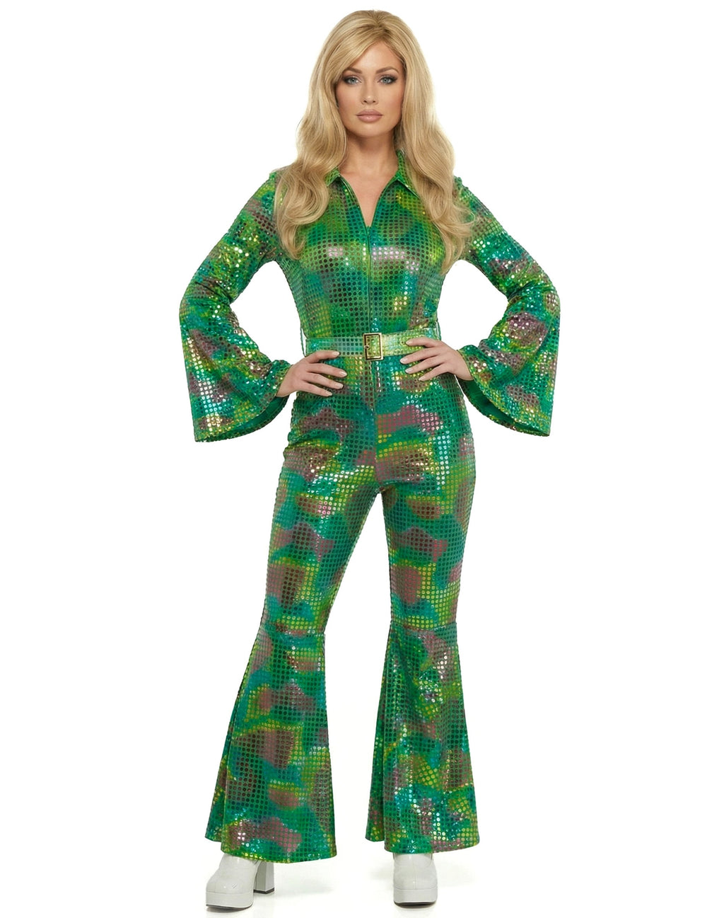 Mise en situation de la combinaison disco pour femme