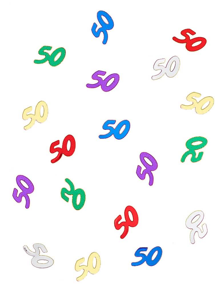 confetti 50 ani pentru aniversare multicolore