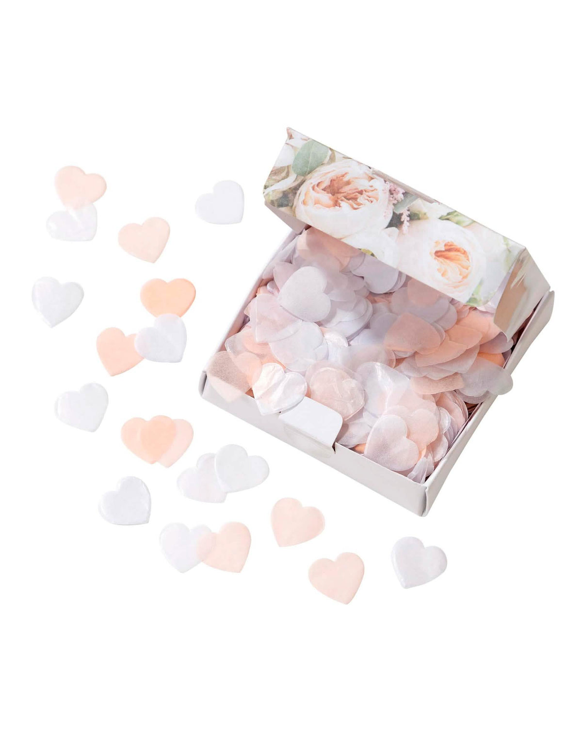 confetti inimi roz pastel și albe 20 g biodegradabile