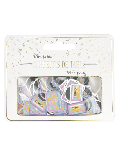 Casete de confetti de masă și viniluri 90