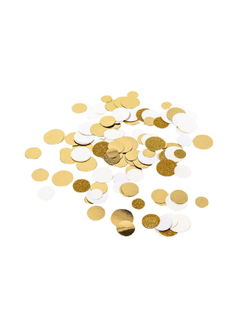 Confeti de masă fildeș și sclipici auriu pentru o decorare elegantă