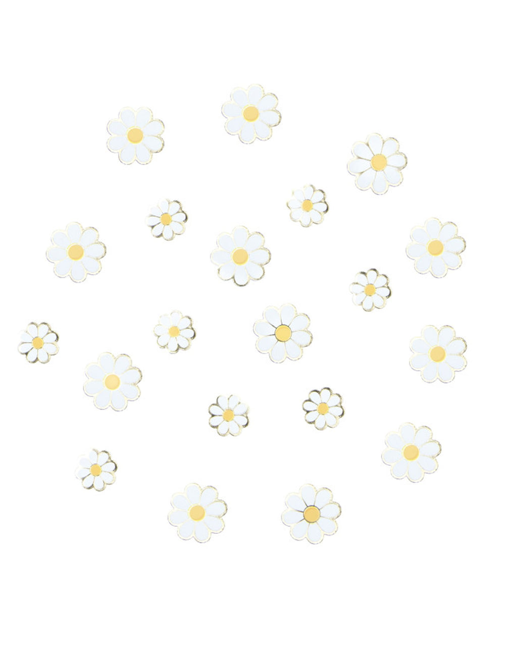 Confettis de table Marguerite pour décoration blancs et jaunes