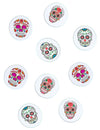 Confettis de table papier Dia de los muertos multicolores avec motifs de têtes de mort