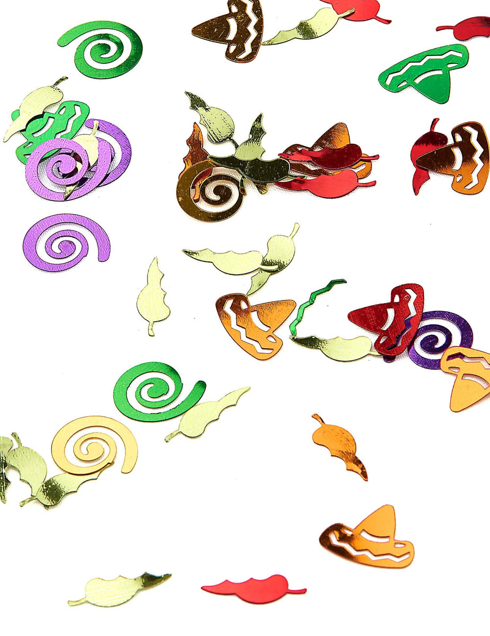 confetti Mexique pentru petrecere multicolore metalizate în formă de sombreros și piments