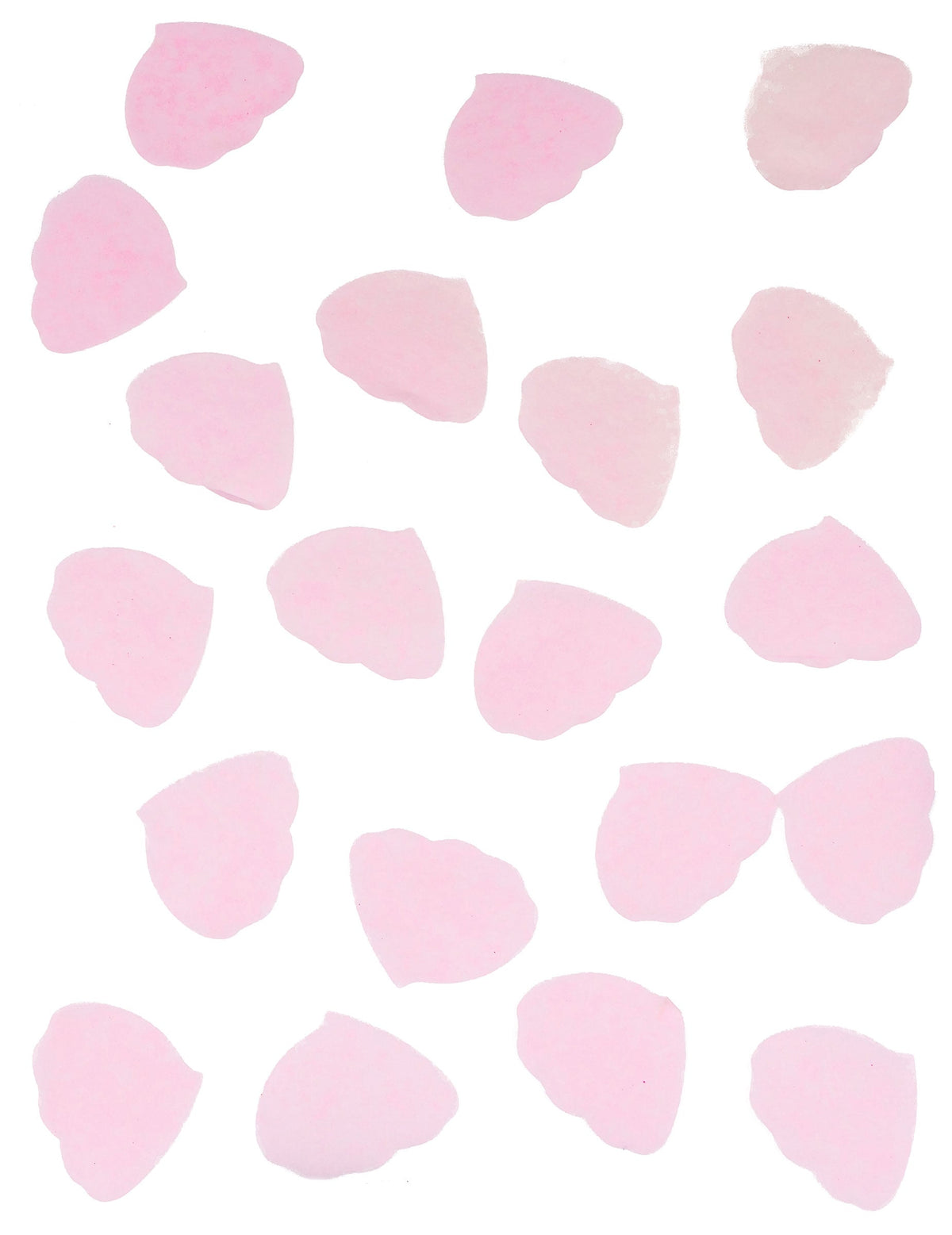 Confettis pétales de rose en papier pour mariage rose