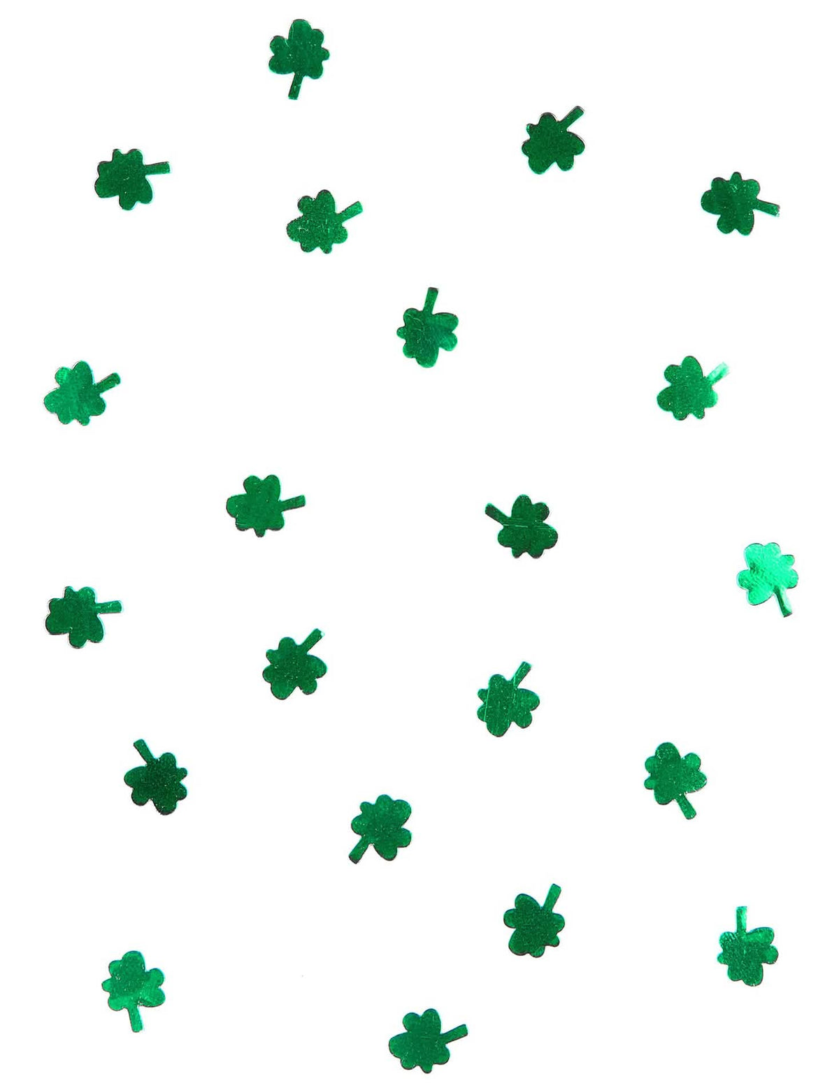 Confettis trèfles St Patrick pour décoration verts métallisés