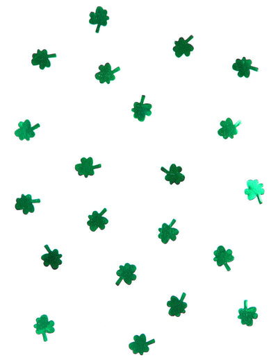 Confettis trèfles St Patrick pour décoration verts métallisés