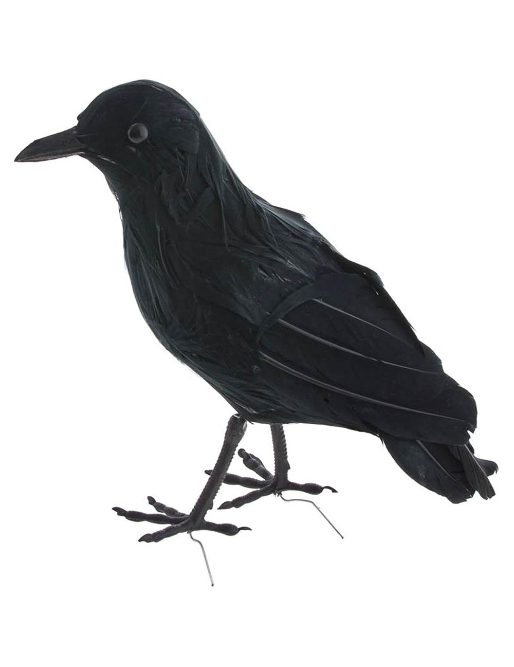 Corb cu pene pentru decor de halloween negru